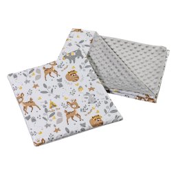 Medi Partners Quilt 55x75 + pillow 35x30 cotton + minky – Jelonki + gray minky