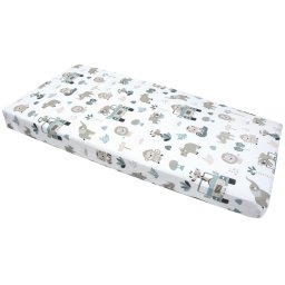 Medi Partners Fitted sheet for bed 120x60 – cotton – Mint Zoo
