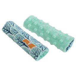 Medi Partners Stroller belt protectors (2 pcs.) cotton + minky – Forest + minky minky