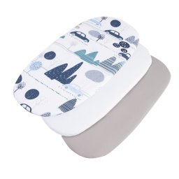 Medi Partners 3 – Pak – Fitted sheet for stroller – cotton – Retro Cars – White – Gray