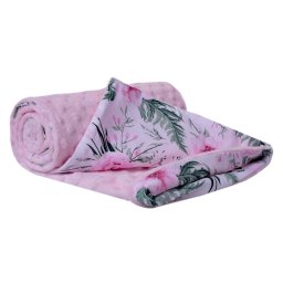 Medi Partners Blanket 75x100 cotton + minky – Flowers + light pink minky