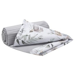 Medi Partners Blanket 75x100 cotton + cotton Waffle – Deer in leaves + gray Waffle