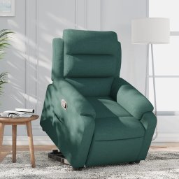 Fotoliu rabatabil ridicare pe verticala, verde închis, textil GartenMobel Dekor