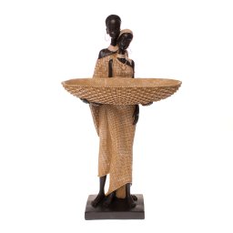 Statueta African Couple, Rasina, Negru, 37 cm ComfortTravel Luggage