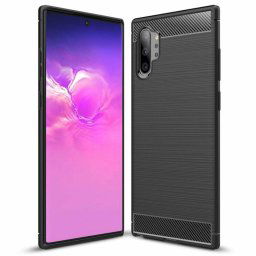 Husa Husa pentru Samsung Galaxy Note 10 Plus 4G / Note 10 Plus 5G - Techsuit Carbon Silicone - Black