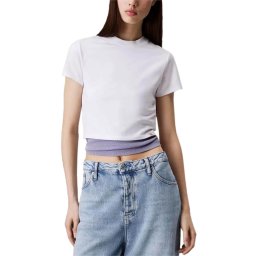 CALVIN KLEIN T-Shirt Clean Cropped Short Sleeve Tee J20J225237 YAA brilliant white