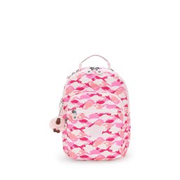 KIPLING Rucsac 'Seoul' roz / roz pitaya / roz pudră / alb