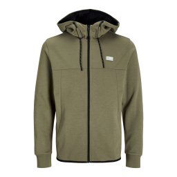 JACK & JONES Hanorac 'JCOAir' oliv / negru