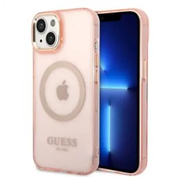 Husa Guess Cover Translucent MagSafe pentru iPhone 14 Pink