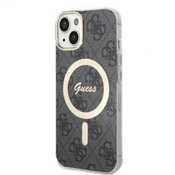 Husa Guess 4G IML MagSafe pentru iPhone 14 Black