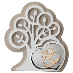 Medalion 50 Ani Casatorie Argint cu Pomul Vietii 14x15.5cm