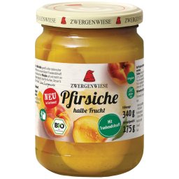 Compot de piersici jumatati, fara gluten bio 340g