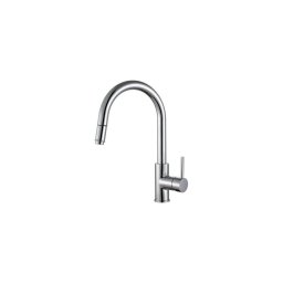ALVEUS 1129021 - Baterie chiuvetă DELOS 38 cm cu duș extractibil, crom lucios