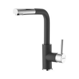 Baterie de chiuvetă cu cap de duș detașabil ALVEUS 1129048 SIROS 29,7 cm negru
