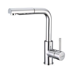ALVEUS 1135365 - Baterie chiuvetă SARA cu duș extractibil, 29,7 cm crom lucios