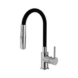 ALVEUS KI112111 - Baterie chiuvetă BEA 47 cm flexibilă crom/negru