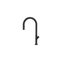 Baterie de chiuvetă cu cap de duș detașabil ALVEUS 1150908 SWAN 44,9 cm negru mat