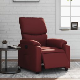 Fotoliu rabatabil electric, rosu vin, piele ecologica GartenMobel Dekor