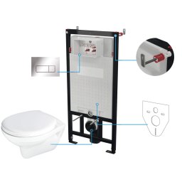 BORO – Set WC Îngropat 6 în 1 CMOS6SPW Finisaj: Alb și Cromat