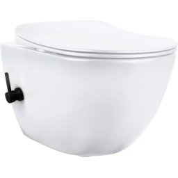 PEONIA – Vas de WC cu Funcție de Bideu, Cu Baterie, CBP_6WNW Alb/Nero ✨