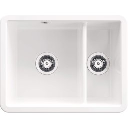 LUMI – Chiuvetă Ceramică, 1,5 Cuve, ZCU_6503 Finisaj Alb Lucios ✨