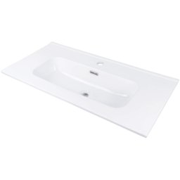 TUBO – Lavoar Ceramic Încadrat, cu Gaură pentru Baterie, 80 cm, CTU_6U8M Finisaj Alb ✨