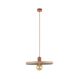 Lustră pe cablu SILA 1xE27/15W/230V d. 40 cm bej/cărămidă