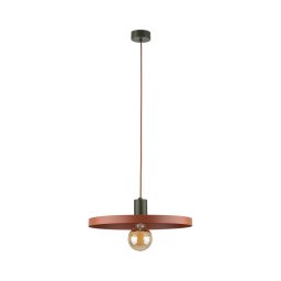 Lustră pe cablu SILA 1xE27/15W/230V d. 40 cm cărămidă/verde