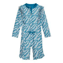 PLAYSHOES Costum de baie întreg verde petrol / portocaliu închis / alb