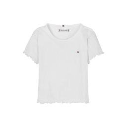 TOMMY HILFIGER Tricou 'Essential Extra Slim Short Sleeve' alb