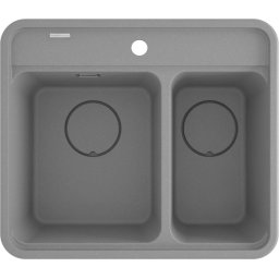 MOMI – Chiuvetă din Granit, ZKM_S503 Finisaj Gri Metalic ✨