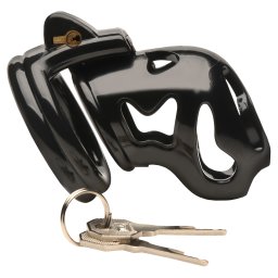 Master Series Hard Stop Double Ring Chastity Cage Black