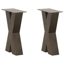 Picioare pentru masuta cafea în forma X 2 buc Otel natural Otel GartenMobel Dekor