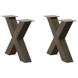 Picioare pentru masuta cafea în forma X 2 buc Otel natural Otel GartenMobel Dekor