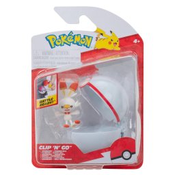 Pokemon - set 2 figurine clip n go, scorbunny with premier ball w19