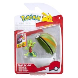 Pokemon - set 2 figurine clip n go, treecko with nest ball w19
