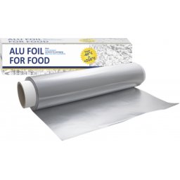 Folie aluminiu Clarina in cutie cu cutit de dozare, 29 cm, 13 MIC, 1kg/buc