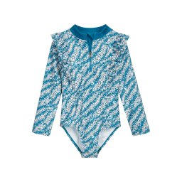 PLAYSHOES Costum de baie întreg verde petrol / portocaliu / alb