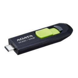Stick Memorie AData UC300, 64GB, USB-C, Black-Green