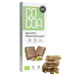 Ciocolata cu Fistic si Sare Roz – Eco 40g Cocoa