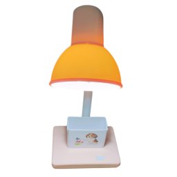 Veioza cu suport telefon si pixuri cu brat reglabil ,soclu E27 ,alimentat la 220V-roz-pal