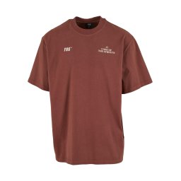Fast & Bright Tricou 'Code' castaniu / gri deschis