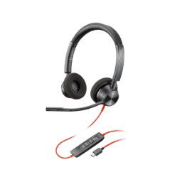 Poly Blackwire 3320 Stereo Microsoft Teams Certified USB-C Headset +USB-C/A Adapter