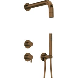 SILIA – Set de duș cu montare îngropată, pălărie de duș fixă, finisaj Bronz periat (NQS_C9XK) ✨