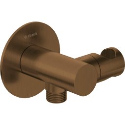 SILIA – Cot conector pentru furtun, rotund, cu suport pentru dușul de mână (NQS_C57K) Finisaj bronz periat