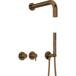 SILIA – Set de duș cu montare îngropată, pălărie de duș fixă, bronz periat (NQS_C0XK)