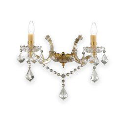 Ideal lux - Aplică perete de cristal 2xE14/40W/230V auriu