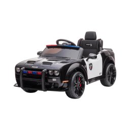 Mașinuță electrică de poliție Dodge Challenger 50W/4500 mAh negru/alb