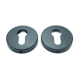 Rozeta model Y- TIBRUS pentru manere usi, locas pentru cilindru, FI54 mm, finisaj negru mat