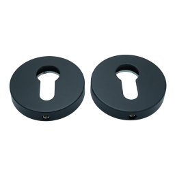 Rozeta model Y- ESUS pentru manere usi, locas pentru cilindru, FI52 mm, finisaj negru mat auriu lucios (Finisaj: Negru mat)